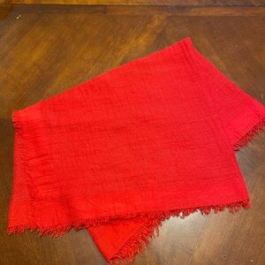 Vibrant Red Textured Scarf
